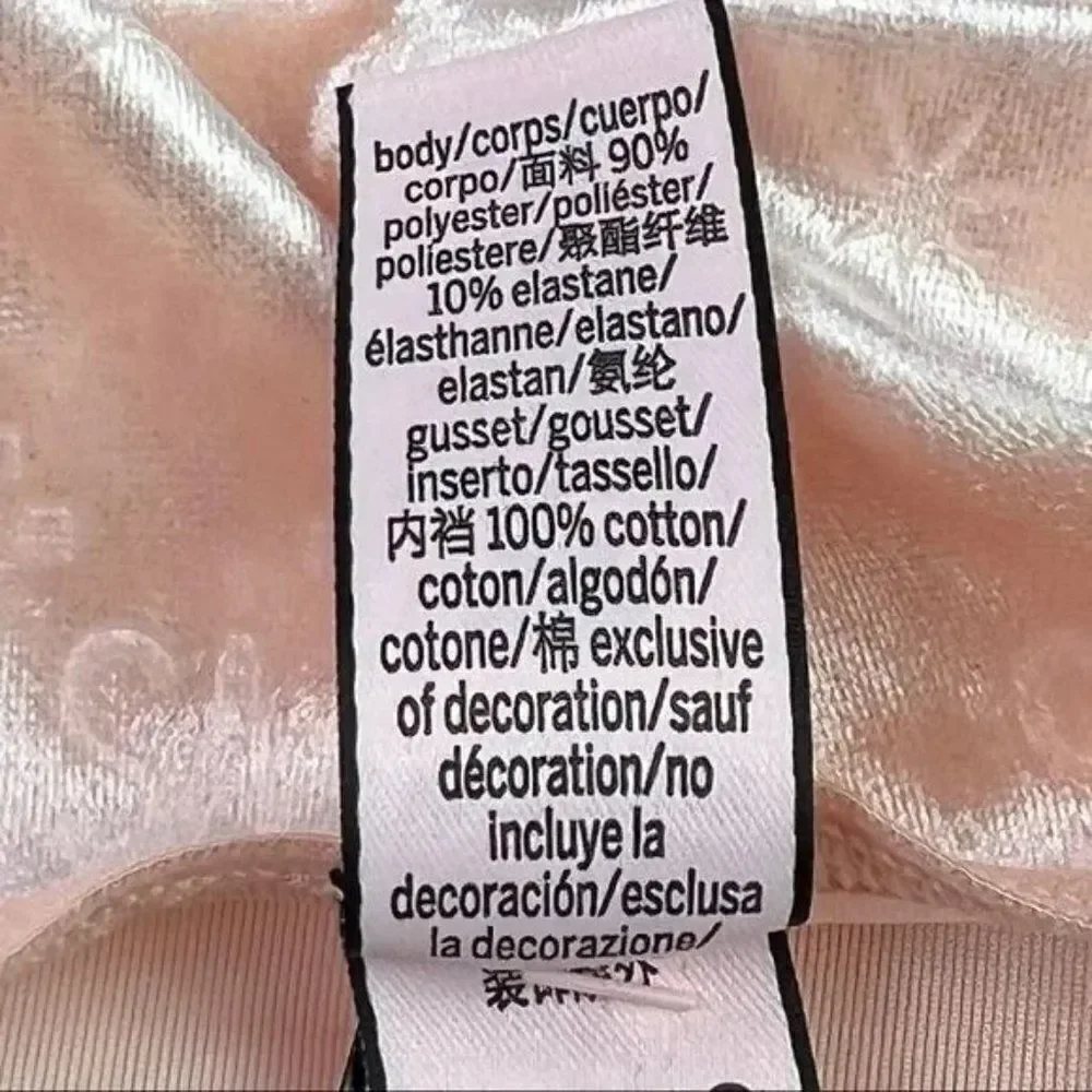 VICTORIA’S Secret Velour Hiphugger Panties Blue & Peach Sz L NWT